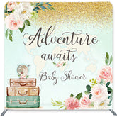 Lofaris Adventure Awaits Flower Double-Sided Backdrop for Baby Shower